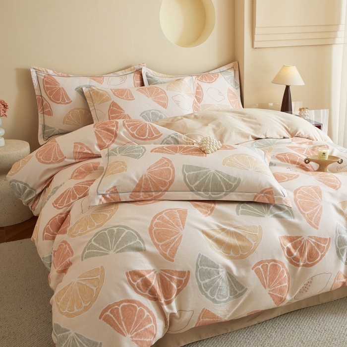 91家纺网 家纺一手货源 找家纺 沐白家居 2025新款全棉生态磨毛四件套柚见-玉