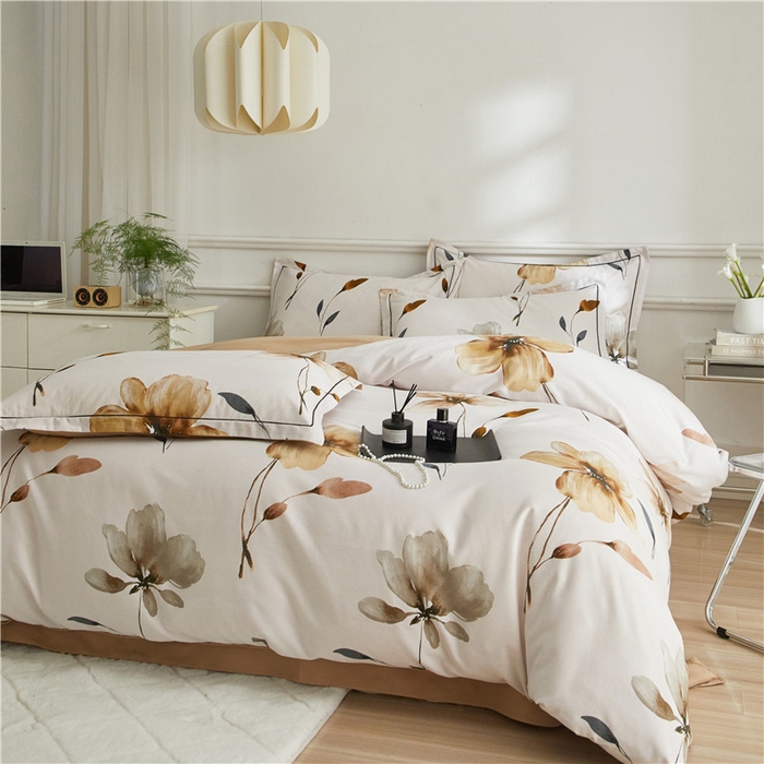 91家纺网 家纺一手货源 找家纺 沐白家居 2025新款全棉生态磨毛四件套知晓