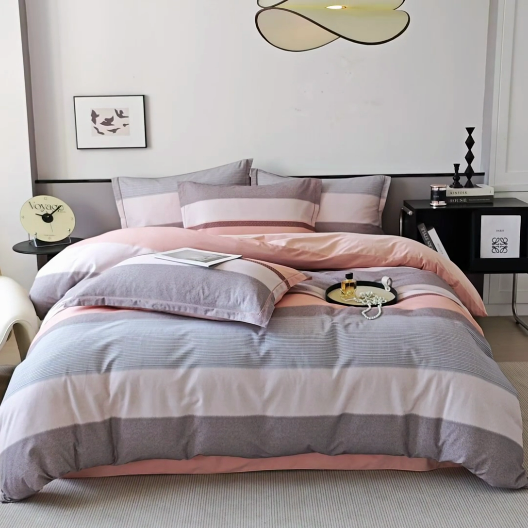 91家纺网 家纺一手货源 找家纺 沐白家居 2025新款全棉生态磨毛四件套云栖-玉