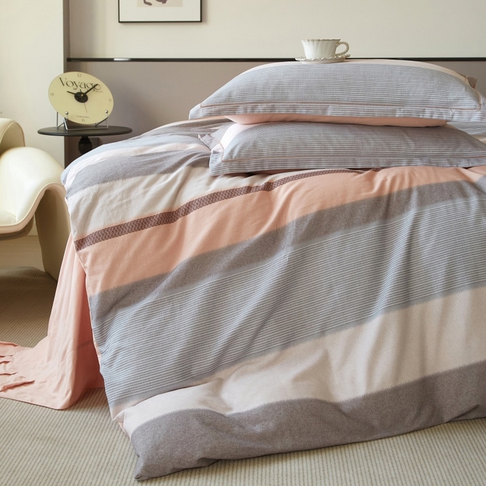 91家纺网 家纺一手货源 找家纺 沐白家居 2025新款全棉生态磨毛四件套云栖-玉