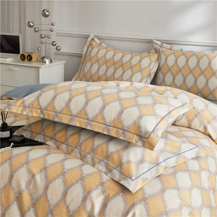 91家纺网 家纺一手货源 找家纺 沐白家居 2025新款全棉生态磨毛四件套追光