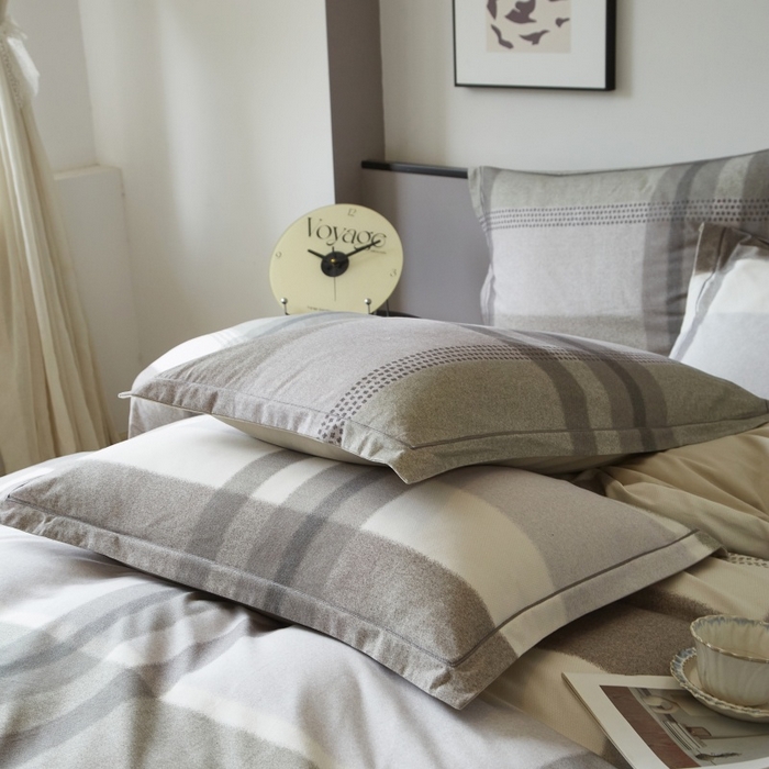 91家纺网 家纺一手货源 找家纺 沐白家居 2025新款全棉生态磨毛四件套云途-灰