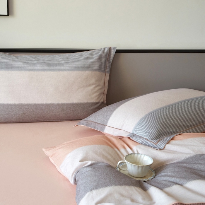 91家纺网 家纺一手货源 找家纺 沐白家居 2025新款全棉生态磨毛四件套云栖-玉