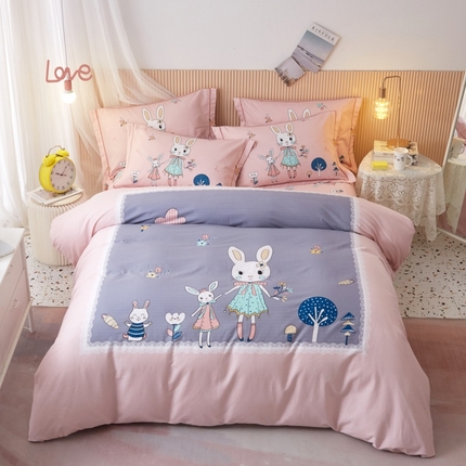 沐白家居 2025新款全棉生态磨毛四件套安妮日记