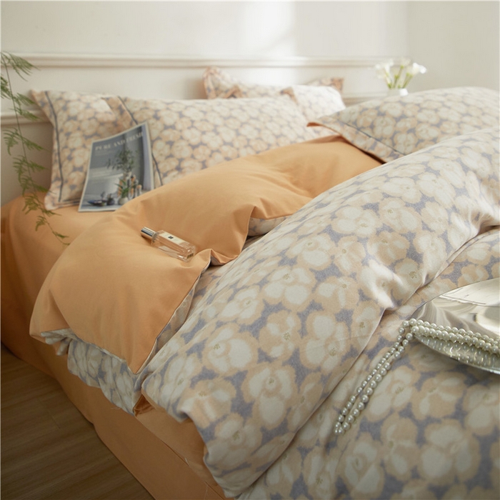 91家纺网 家纺一手货源 找家纺 沐白家居 2025新款全棉生态磨毛四件套香茗