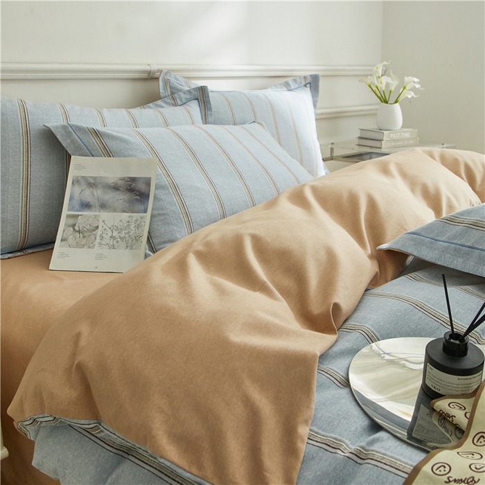 91家纺网 家纺一手货源 找家纺 沐白家居 2025新款全棉生态磨毛四件套妆海-兰