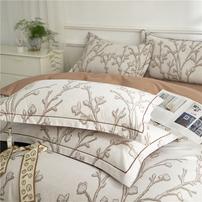 91家纺网 家纺一手货源 找家纺 沐白家居 2025新款全棉生态磨毛四件套美沐-咖