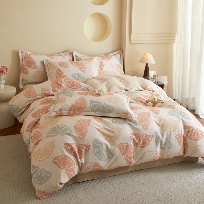 91家纺网 家纺一手货源 找家纺 沐白家居 2025新款全棉生态磨毛四件套柚见-玉