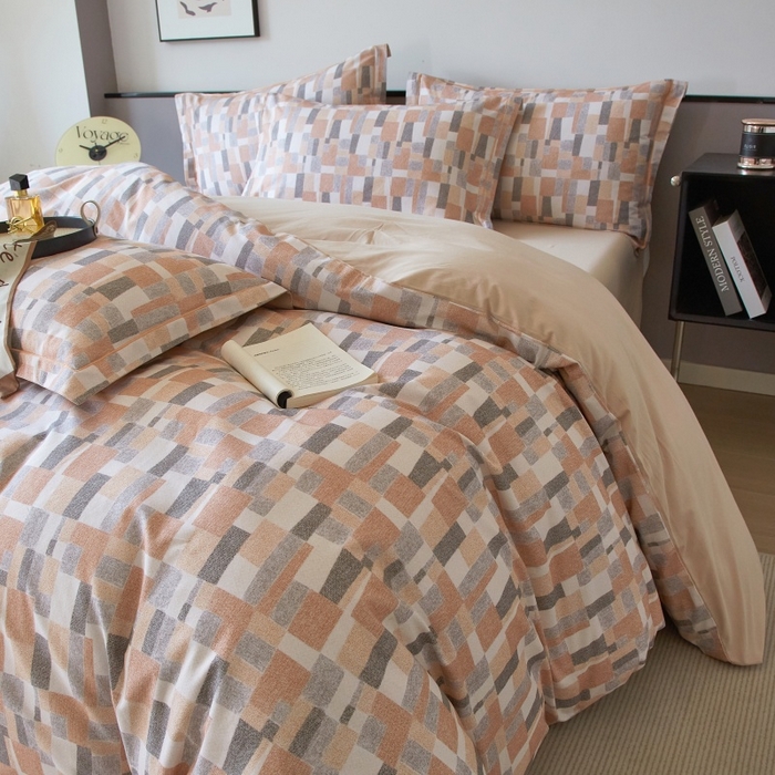 91家纺网 家纺一手货源 找家纺 沐白家居 2025新款全棉生态磨毛四件套凌川-驼