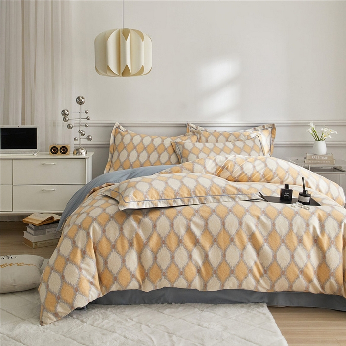 91家纺网 家纺一手货源 找家纺 沐白家居 2025新款全棉生态磨毛四件套追光