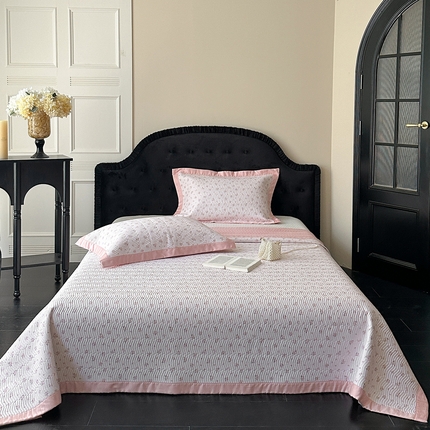 麦伦家居 2025新款双面莫代尔天丝床盖 粉色碎花