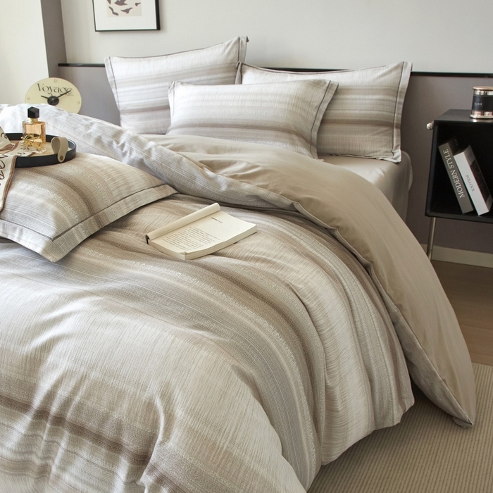 91家纺网 家纺一手货源 找家纺 沐白家居 2025新款全棉生态磨毛四件光遇-咖