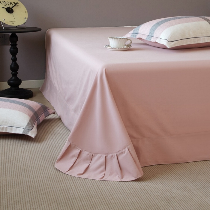 91家纺网 家纺一手货源 找家纺 沐白家居 2025新款全棉生态磨毛四件套寻山-豆沙