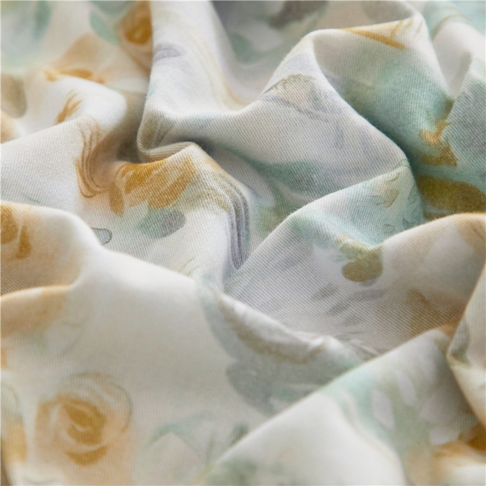 91家纺网 家纺一手货源 找家纺 沐白家居 2025新款全棉生态磨毛四件套半亩花田-绿