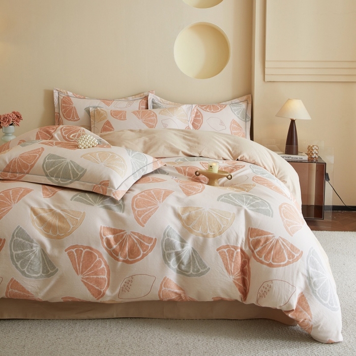 91家纺网 家纺一手货源 找家纺 沐白家居 2025新款全棉生态磨毛四件套柚见-玉