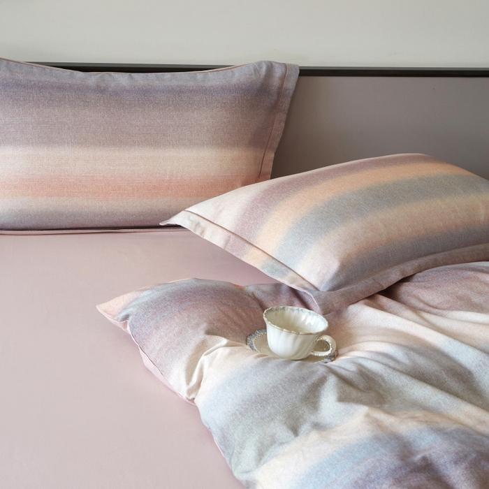 91家纺网 家纺一手货源 找家纺 沐白家居 2025新款全棉生态磨毛四件套简希-豆沙