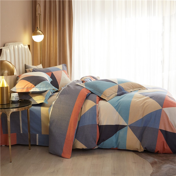 91家纺网 家纺一手货源 找家纺 沐白家居 2025新款全棉生态磨毛四件套溢彩