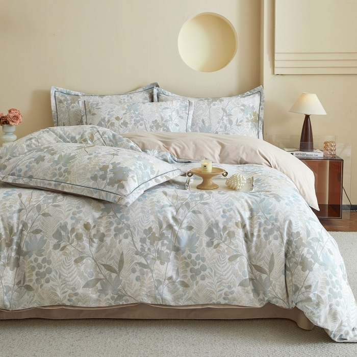 91家纺网 家纺一手货源 找家纺 沐白家居 2025新款全棉生态磨毛四件套颜序