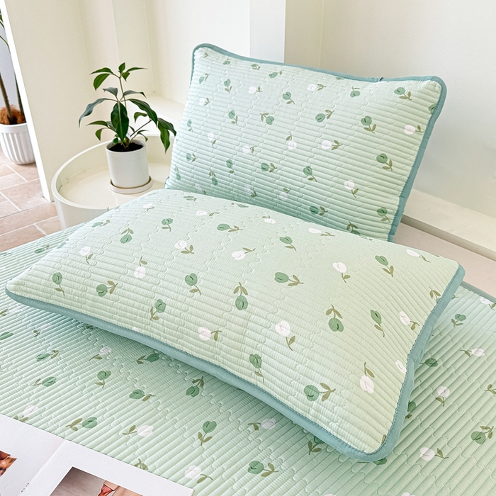 91家纺网 家纺一手货源 找家纺 橘夏家纺 2025新款全棉床盖三件套 初享时光