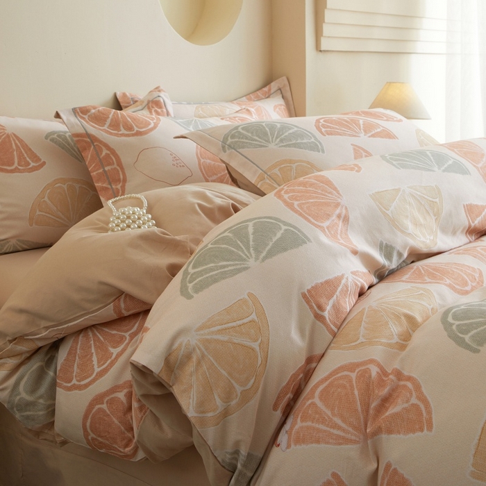 91家纺网 家纺一手货源 找家纺 沐白家居 2025新款全棉生态磨毛四件套柚见-玉