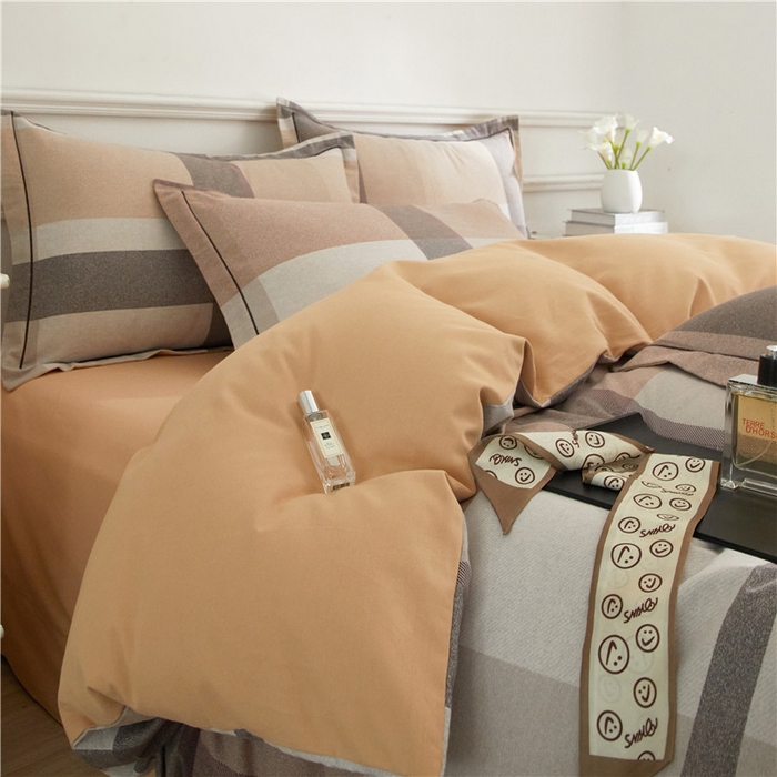 91家纺网 家纺一手货源 找家纺 沐白家居 2025新款全棉生态磨毛四件套罗马