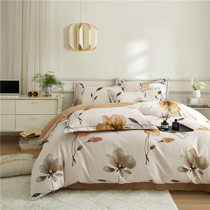 91家纺网 家纺一手货源 找家纺 沐白家居 2025新款全棉生态磨毛四件套知晓