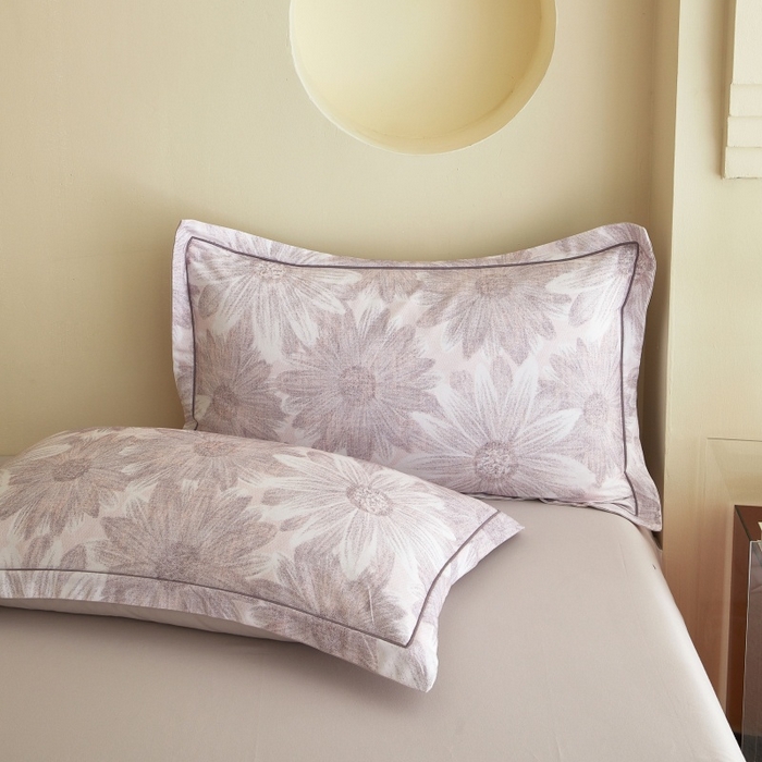 91家纺网 家纺一手货源 找家纺 沐白家居 2025新款全棉生态磨毛四件套向阳花开-粉