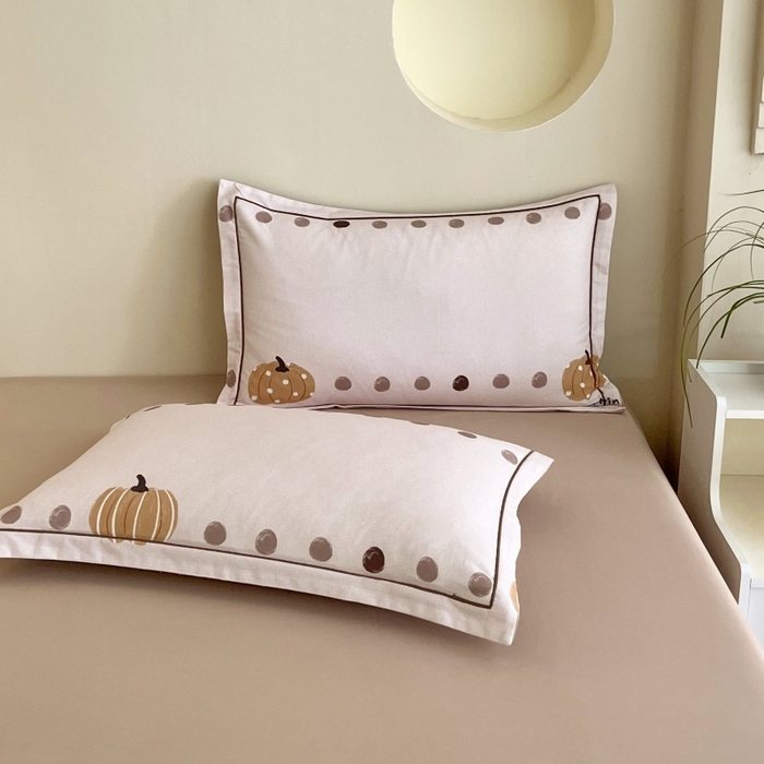 91家纺网 家纺一手货源 找家纺 沐白家居 2025新款全棉生态磨毛四件套南瓜物语