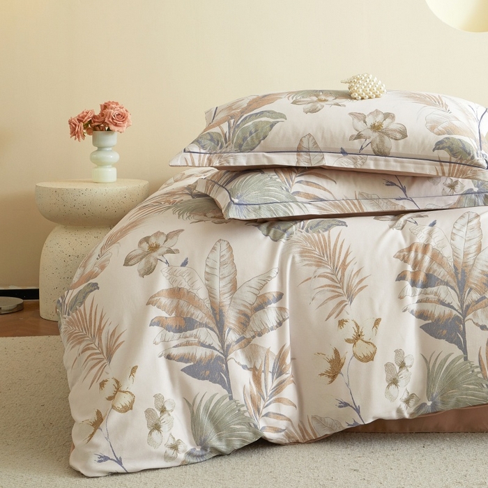 91家纺网 家纺一手货源 找家纺 沐白家居 2025新款全棉生态磨毛四件套庭森