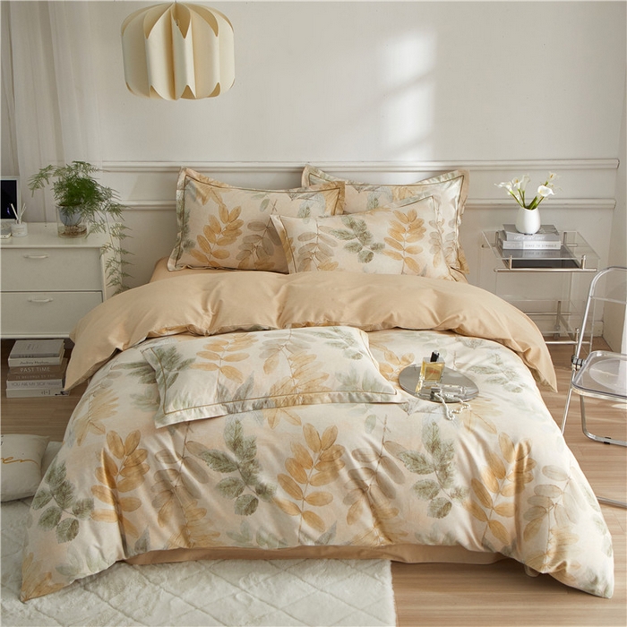 91家纺网 家纺一手货源 找家纺 沐白家居 2025新款全棉生态磨毛四件套春派