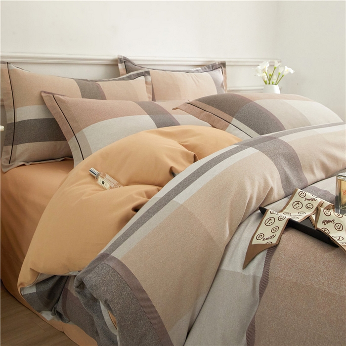 91家纺网 家纺一手货源 找家纺 沐白家居 2025新款全棉生态磨毛四件套罗马