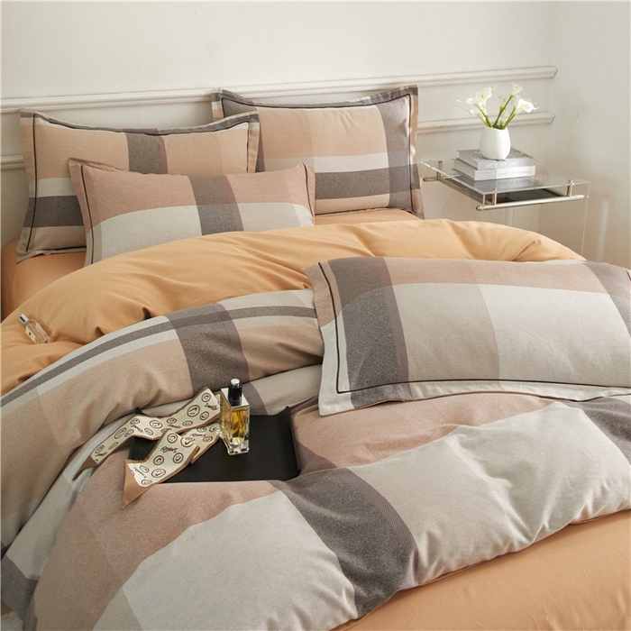 91家纺网 家纺一手货源 找家纺 沐白家居 2025新款全棉生态磨毛四件套罗马