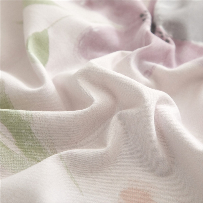 91家纺网 家纺一手货源 找家纺 沐白家居 2025新款全棉生态磨毛四件套叶颜