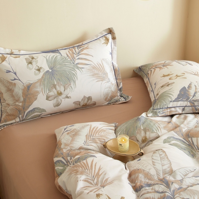 91家纺网 家纺一手货源 找家纺 沐白家居 2025新款全棉生态磨毛四件套庭森