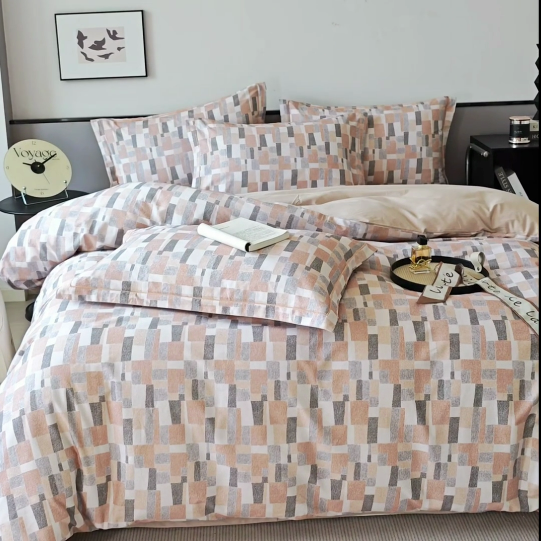 91家纺网 家纺一手货源 找家纺 沐白家居 2025新款全棉生态磨毛四件套凌川-驼