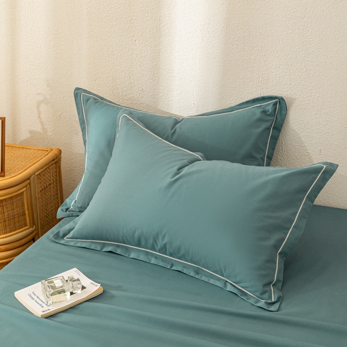 91家纺网 家纺一手货源 找家纺 2025新款A类100%全棉纯色加厚磨毛枕套+床单单件/简约组合 磨毛-莫尼兰