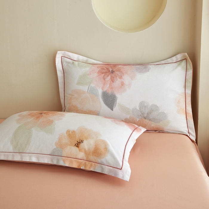 91家纺网 家纺一手货源 找家纺 沐白家居 2025新款全棉生态磨毛四件套夕雾