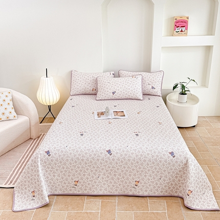 橘夏家纺 2025新款全棉床盖三件套 妮可兔