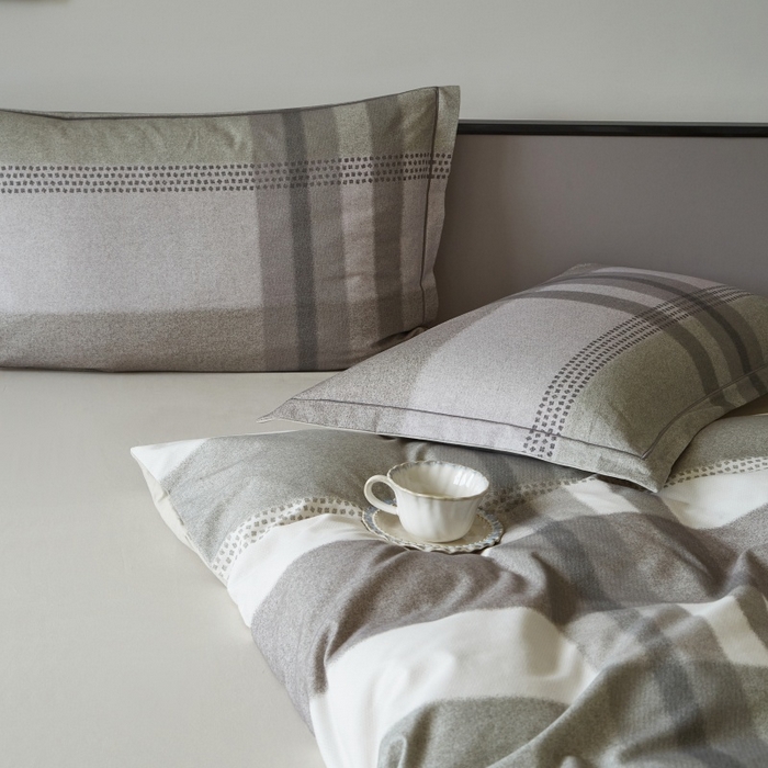 91家纺网 家纺一手货源 找家纺 沐白家居 2025新款全棉生态磨毛四件套云途-灰