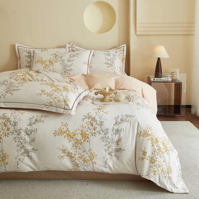 91家纺网 家纺一手货源 找家纺 沐白家居 2025新款全棉生态磨毛四件套境禾-玉