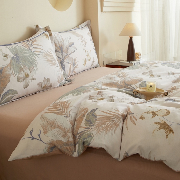 91家纺网 家纺一手货源 找家纺 沐白家居 2025新款全棉生态磨毛四件套庭森