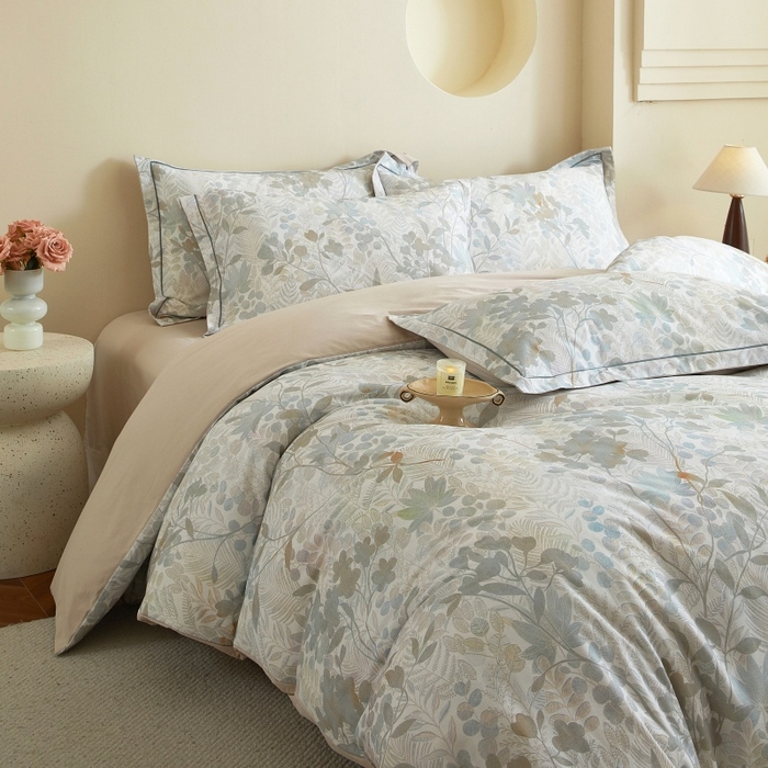 91家纺网 家纺一手货源 找家纺 沐白家居 2025新款全棉生态磨毛四件套颜序