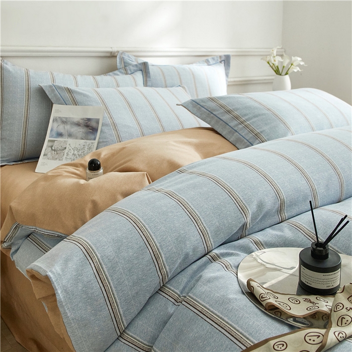 91家纺网 家纺一手货源 找家纺 沐白家居 2025新款全棉生态磨毛四件套妆海-兰