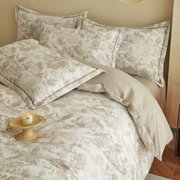 91家纺网 家纺一手货源 找家纺 沐白家居 2025新款全棉生态磨毛四件套浮生