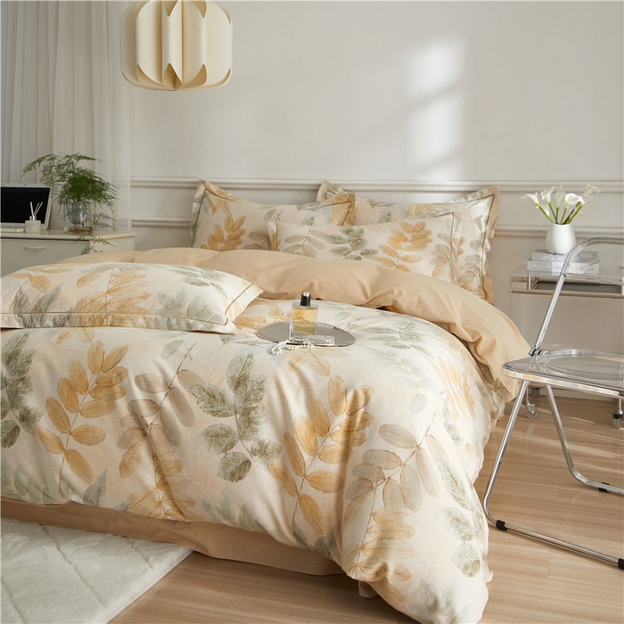 91家纺网 家纺一手货源 找家纺 沐白家居 2025新款全棉生态磨毛四件套春派