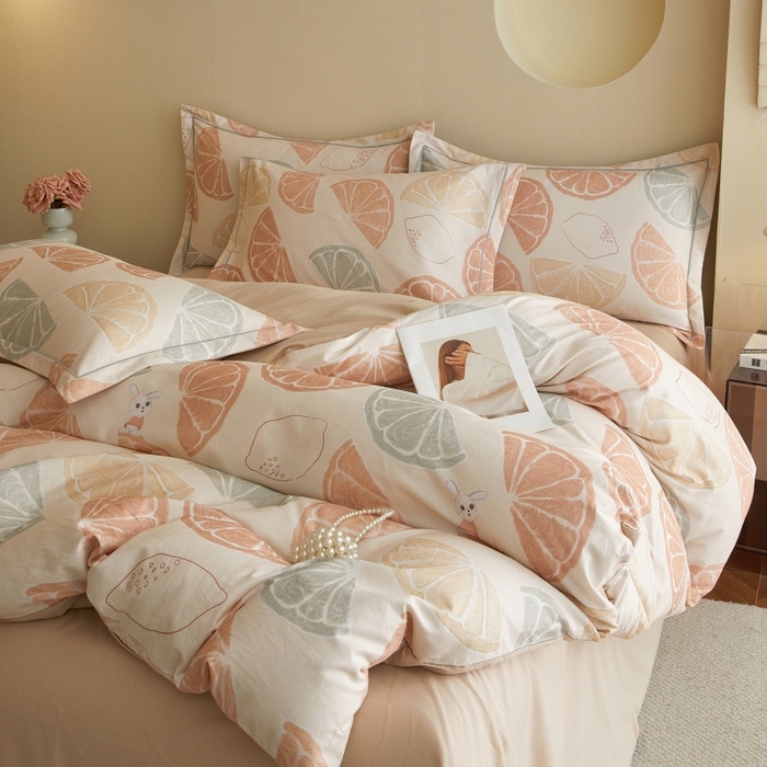 91家纺网 家纺一手货源 找家纺 沐白家居 2025新款全棉生态磨毛四件套柚见-玉