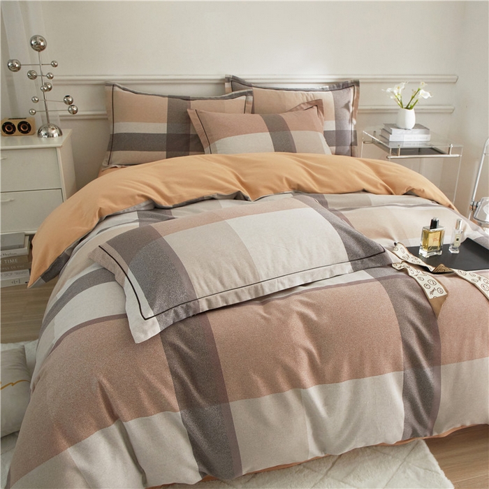 91家纺网 家纺一手货源 找家纺 沐白家居 2025新款全棉生态磨毛四件套罗马