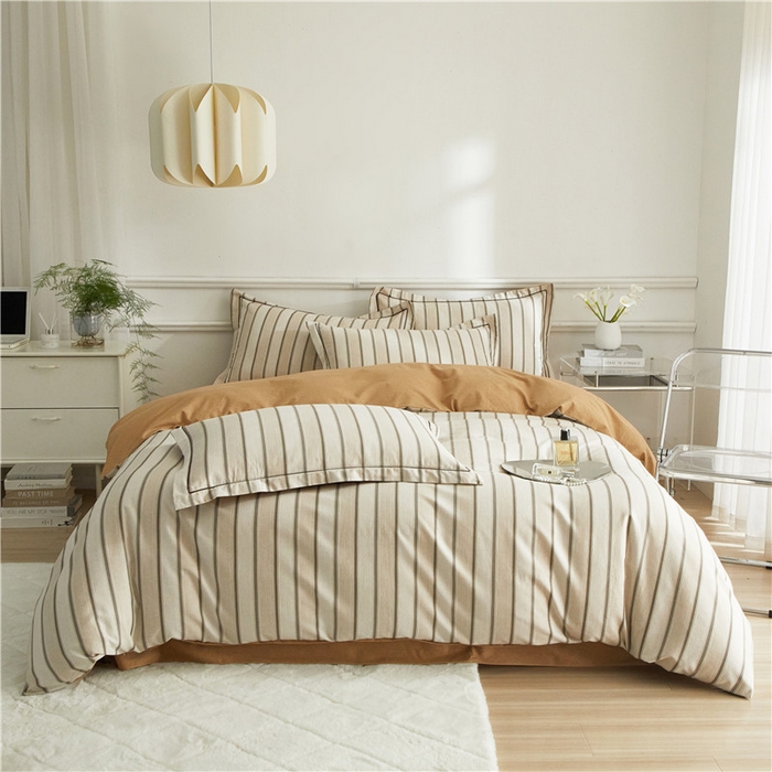 91家纺网 家纺一手货源 找家纺 沐白家居 2025新款全棉生态磨毛四件套容枫