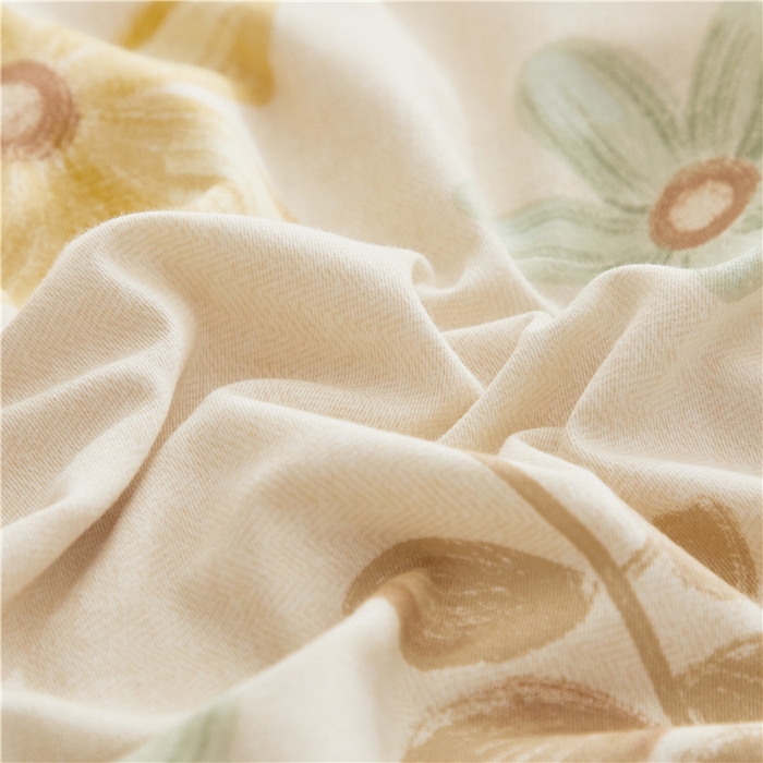 91家纺网 家纺一手货源 找家纺 沐白家居 2025新款全棉生态磨毛四件套向阳