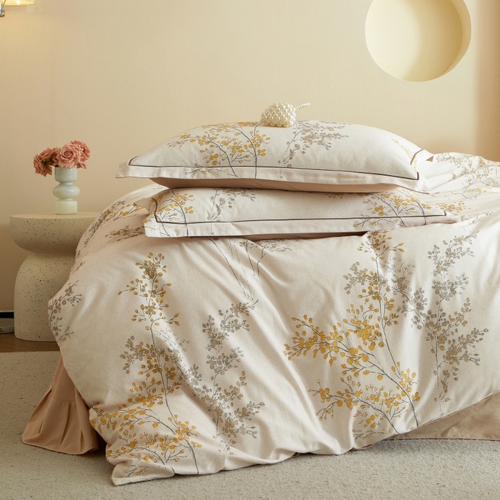 91家纺网 家纺一手货源 找家纺 沐白家居 2025新款全棉生态磨毛四件套境禾-玉